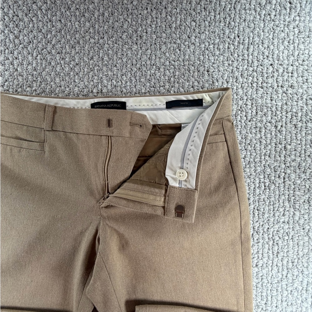 Banana Republic Sloan Slim Fit Khaki Trousers-Office-minimalist Women Size 2 - Picture 4 of 10